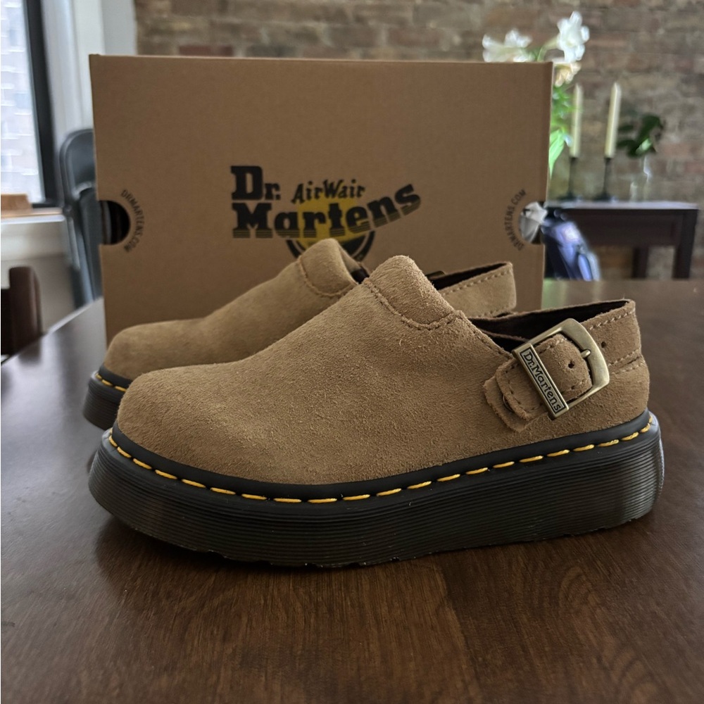 Dr. Martens Savannah Tan Suede Clogs
